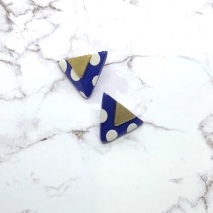 Triangle Polymer Clay Statement Stud Earrings,..